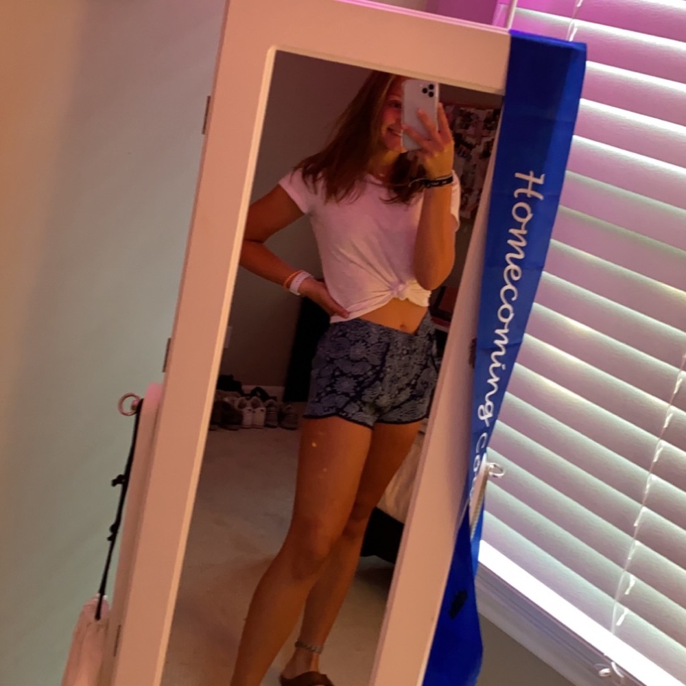 Justice boho blue print shorts